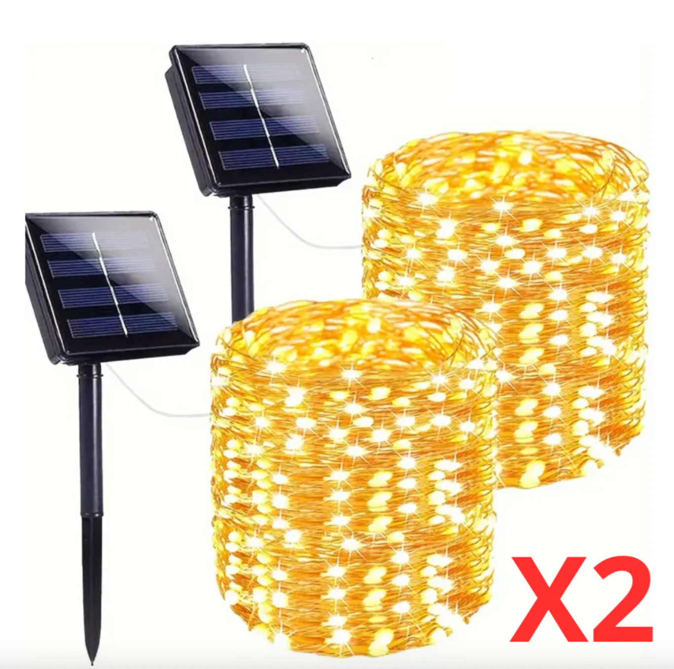 LUCES SOLARES LED 2 PACK 2X10 MTS.